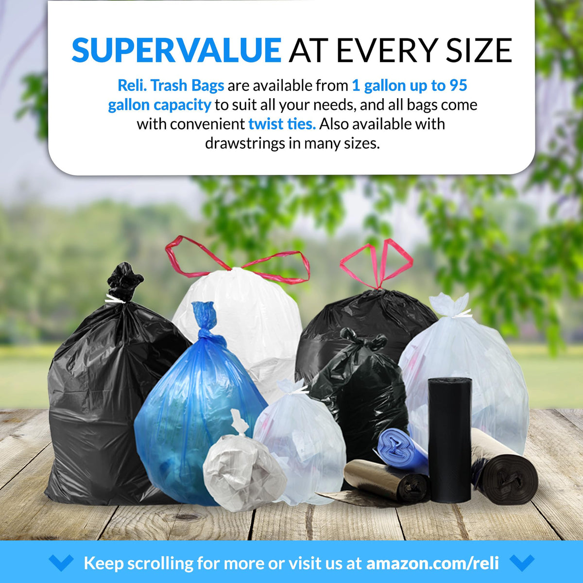 40 to 45 Gallon Heavy Duty Trash Bags A64129