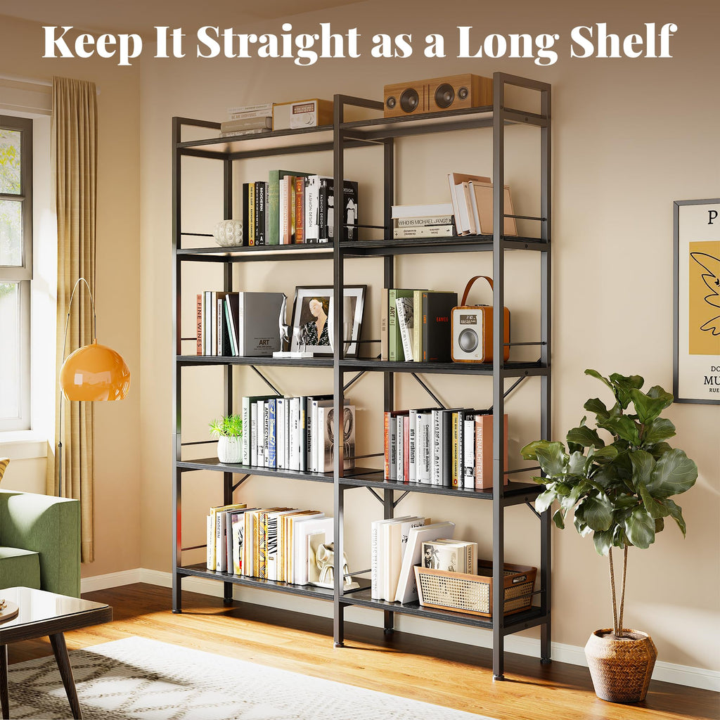 5 Tier L Shaped Corner Bookshelf with 10 Open Shelves H986489