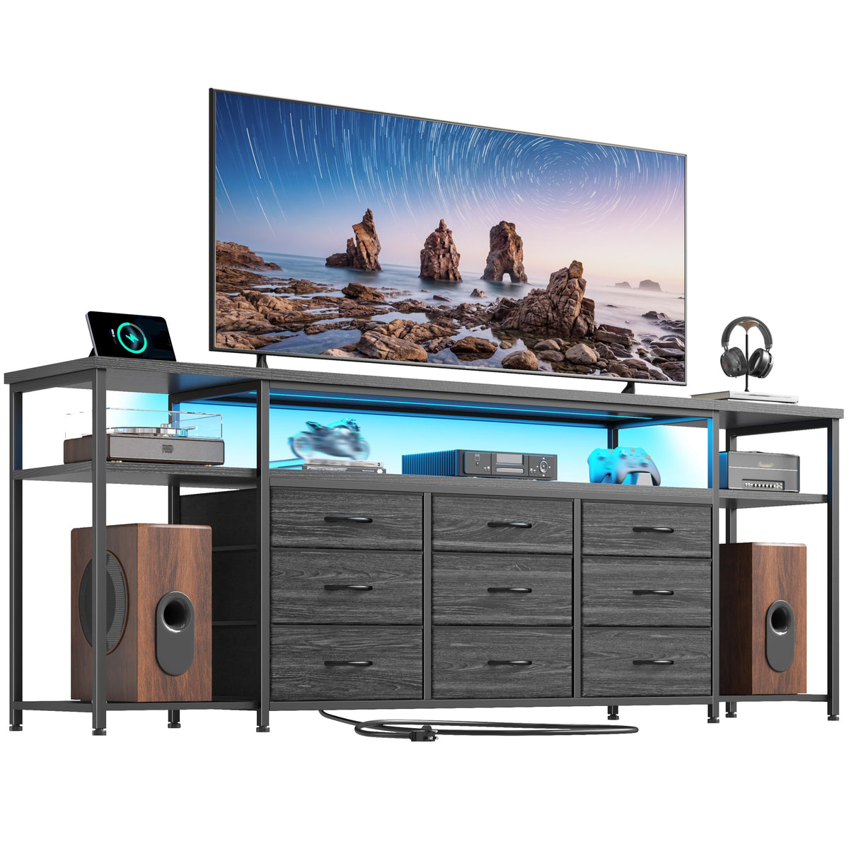 55" W TV Stand with 9 Drawers F28676