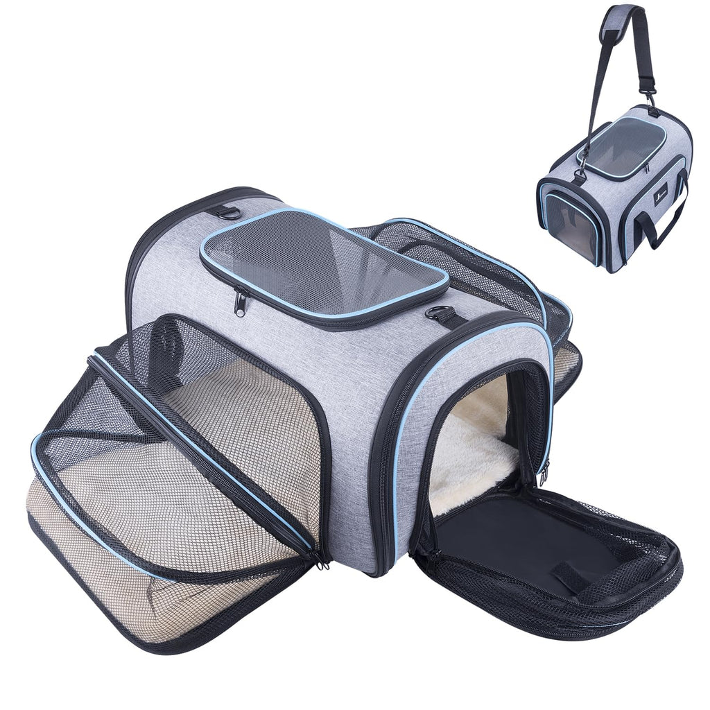 Airline Approved Expandable Soft Sided Pet Carrier with Fleece Pad G567