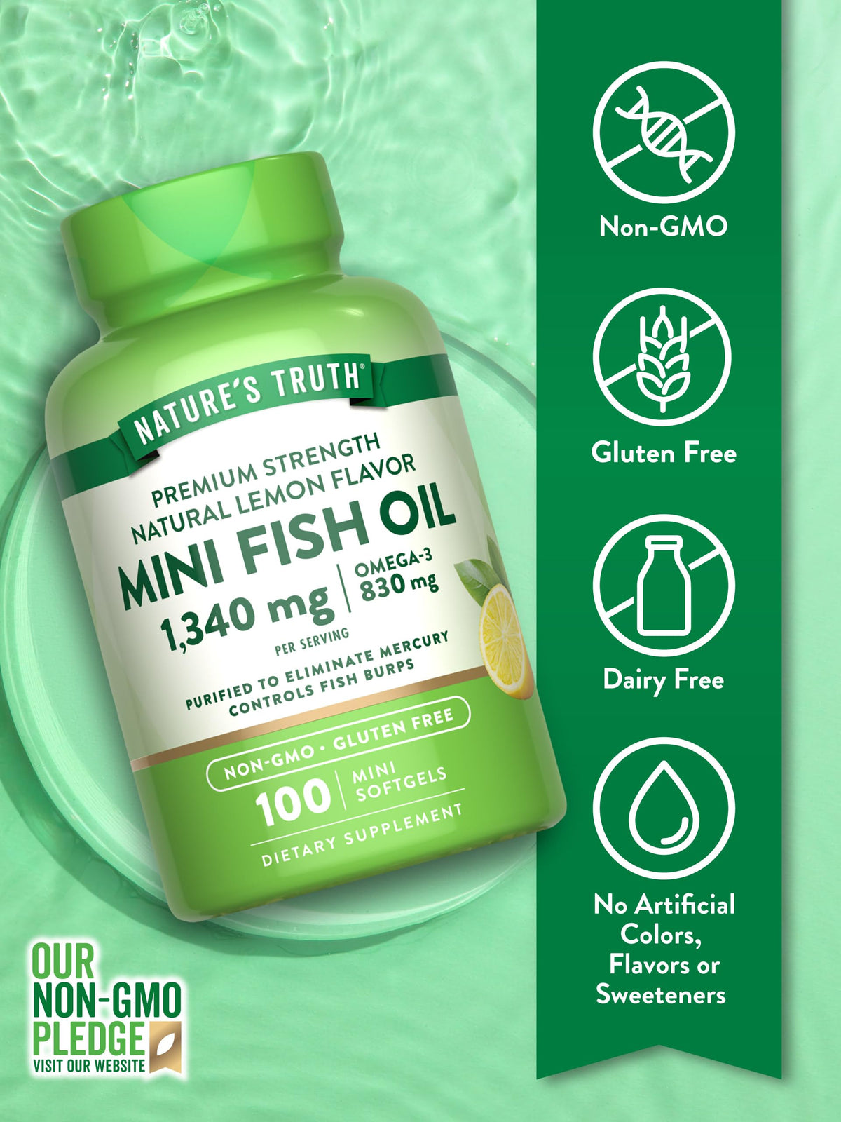 Fish Oil Omega 3 1340 mg 100 Softgels M7845