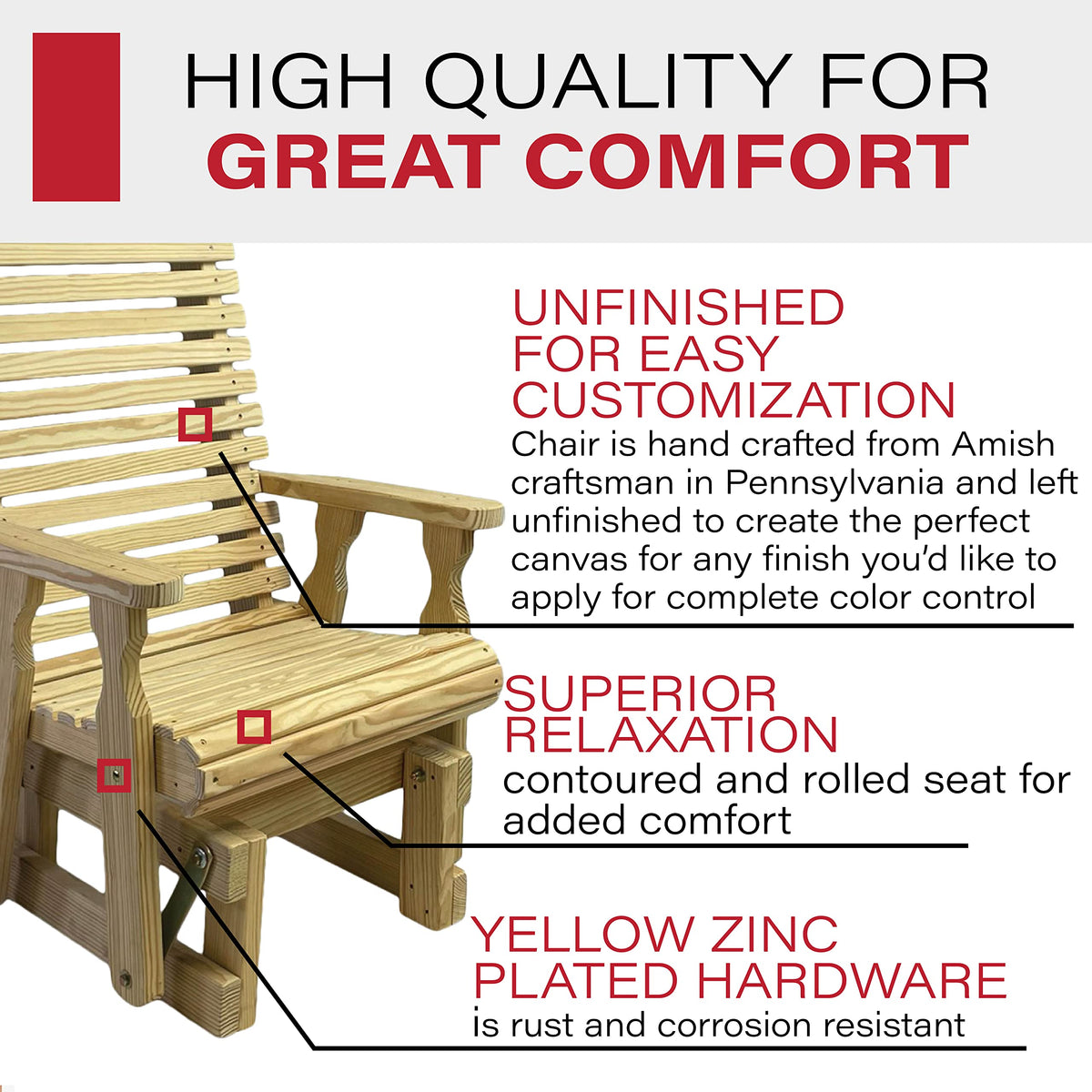 Treated Pine Glider Chair D368