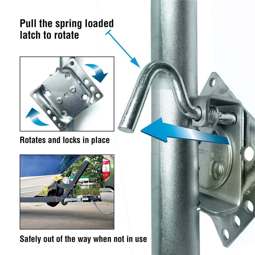 Fold Up Trailer Jack, 22-7/8 In., 1,000 Lbs I129
