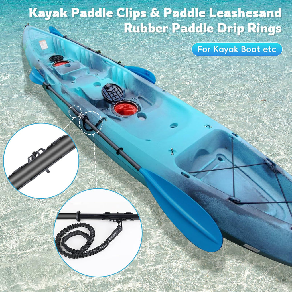 2PCS Kayak Paddle Holder with Leashes & Locking Kits X59119