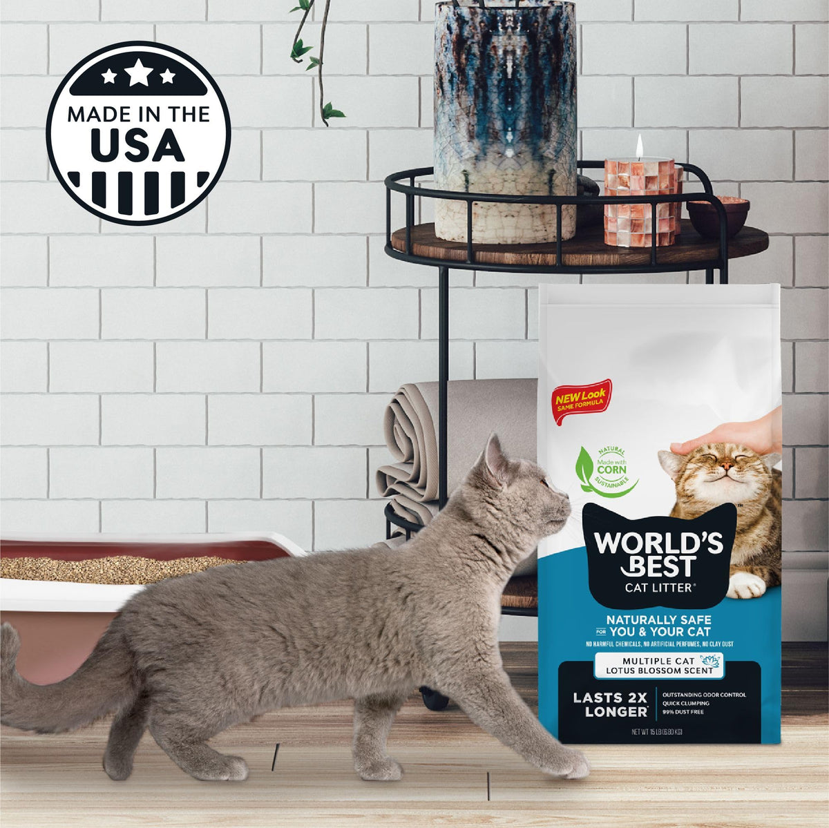 Scented Odor Control Cat Litter 32 lb Bag F779954