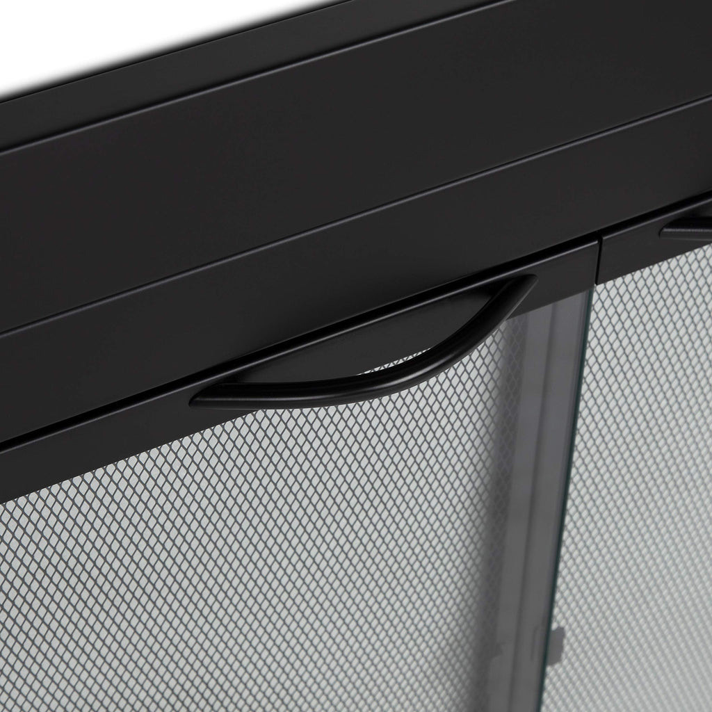 Black Small Fireplace Glass Door O8617
