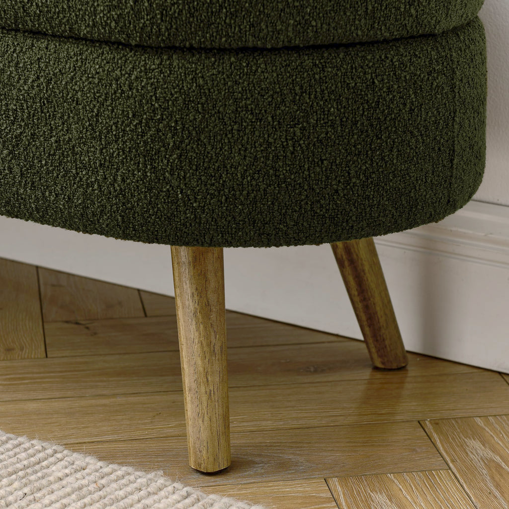 Oval Storage Bench with Rubber Wood Legs X97193