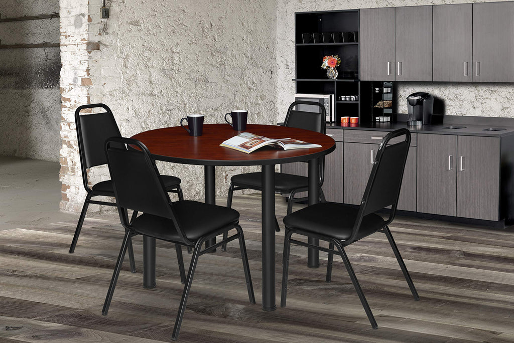 Black 4 Pack Stackable Cushioned Vinyl Chair A487