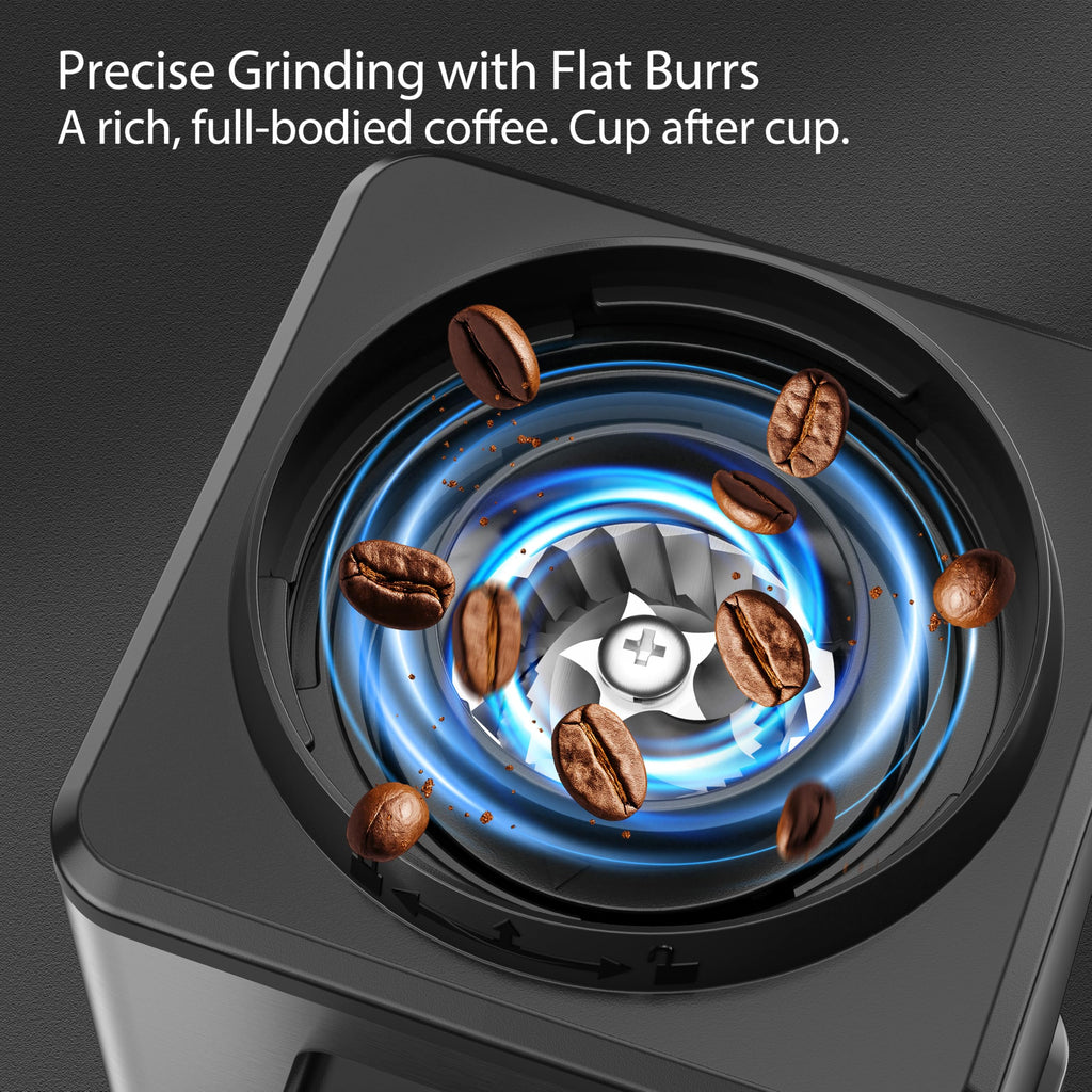 Electric Coffee Grinder with 25 Grinding Settings and 60-Second Timer W9612