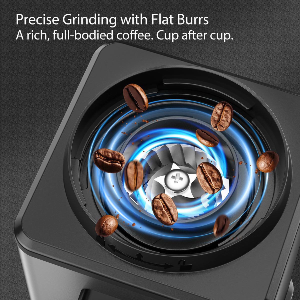Electric Coffee Grinder with 25 Grinding Settings and 60-Second Timer W9612