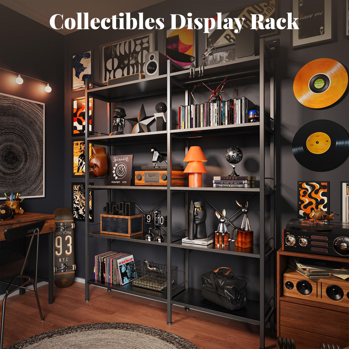 5 Tier L Shaped Corner Bookshelf with 10 Open Shelves H986489