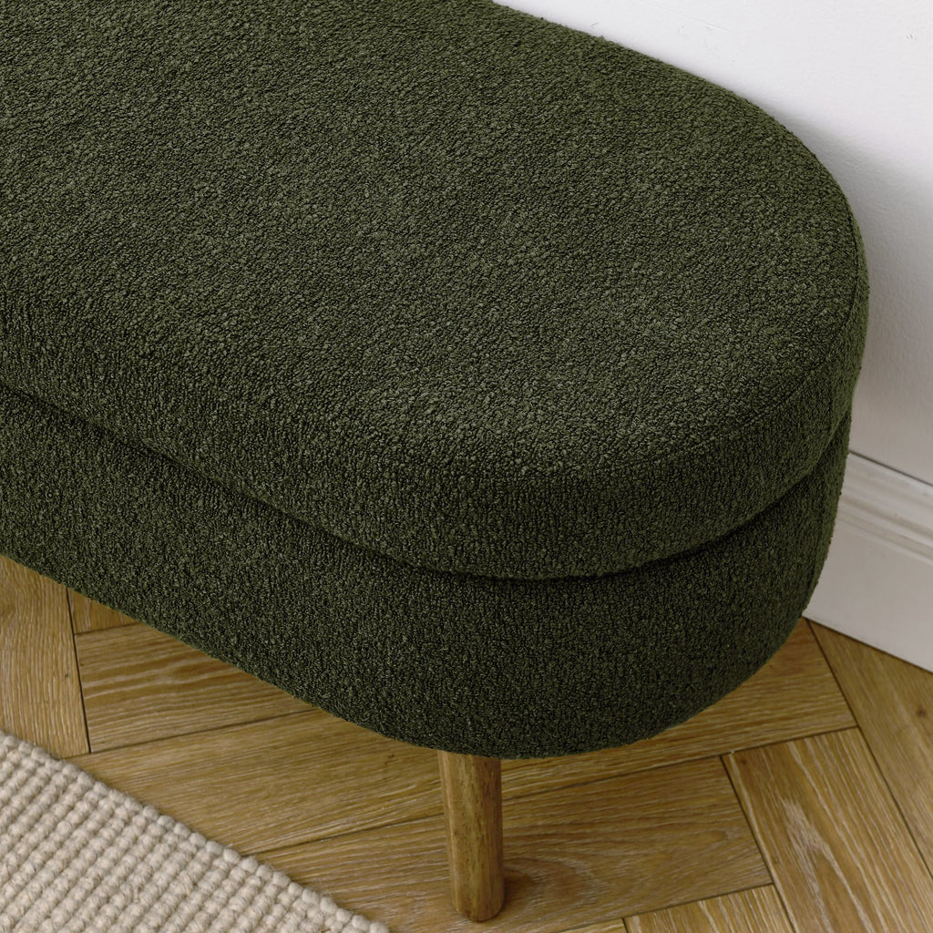 Oval Storage Bench with Rubber Wood Legs X97193