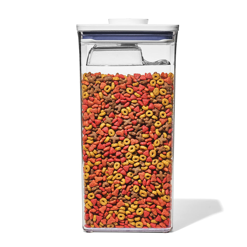 6.0 Qt Airtight BPA Free Clear Pet Food Storage Container with Half Scoop J7975